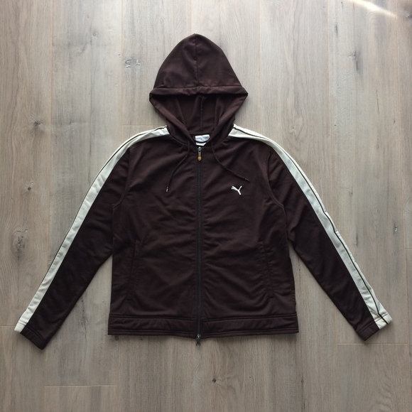 80s 90s Vintage PUMA Hooded Full Zip Track Jacket - Picture 1 of 8